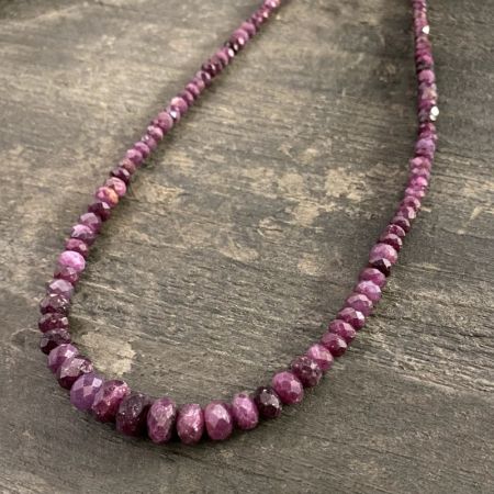 Mauritius Ruby Faceted Rondelle Necklace