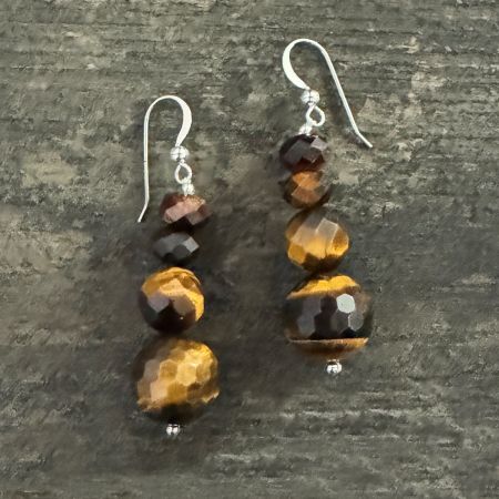 Tiger Eye and Red Tiger Eye Earrings