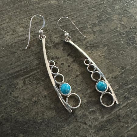 Contemporary Kingman Turquoise Earrings