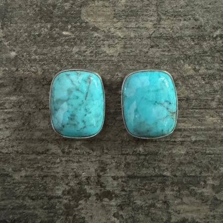 New Red Skin Turquoise Post Earrings 