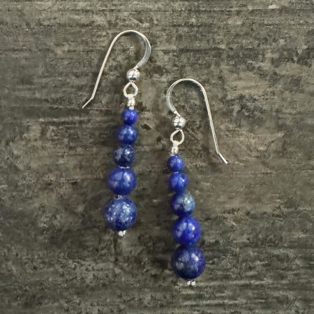 Graduated Lapis Earrings