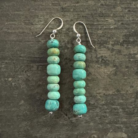 Long Turquoise Beaded Earrings