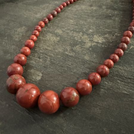 Graduated African Red Jasper Necklace