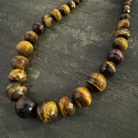 Tigers Eye and Red Tigers Eye 20" Necklace