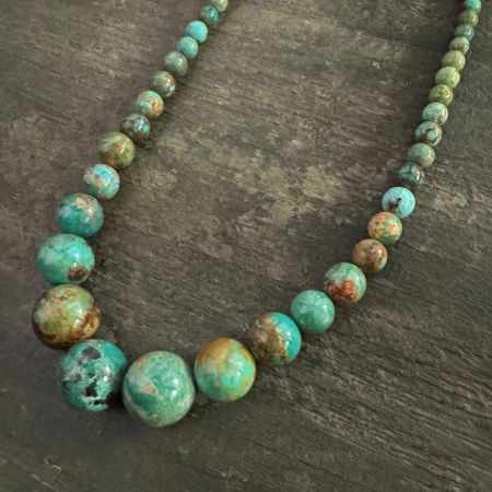 Graduated Rounds Golden Dragon Mountain Turquoise Necklace 