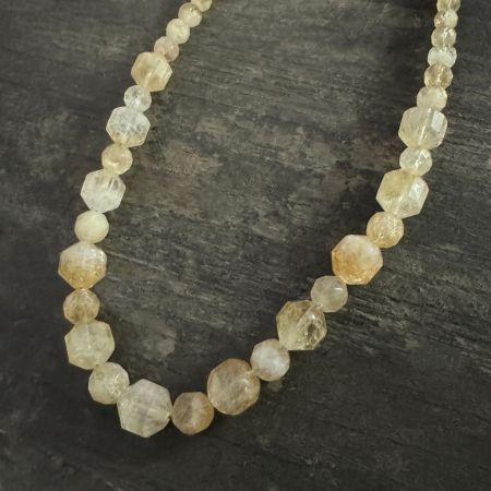 Citrine Hexagon Bead Necklace