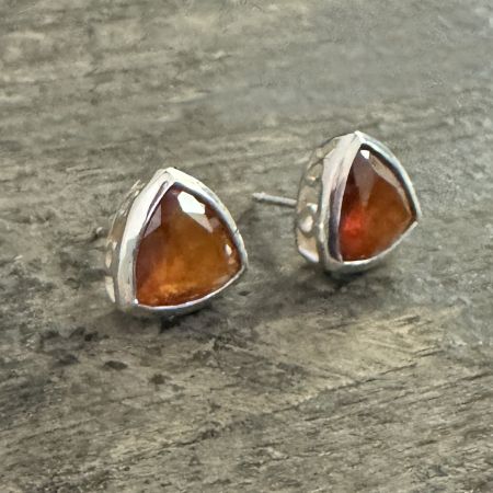 Hessonite Trillion Earrings