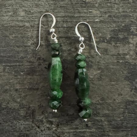 Beaded Chrome Diopside Earrings