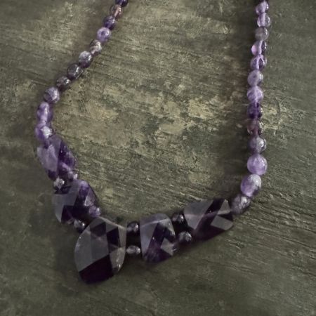 Faceted Amethyst Necklace 