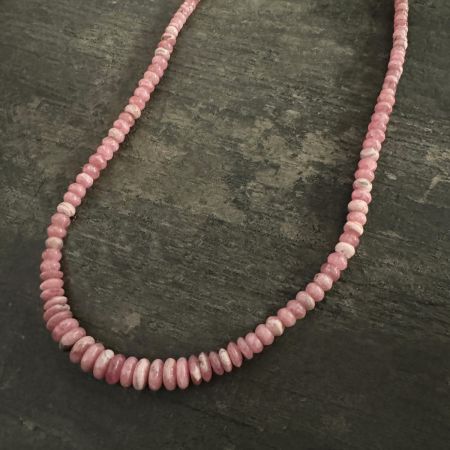 Rhodochrosite Rondelle Necklace 