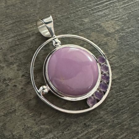 Phosphosiderite & Amethyst Pendant 