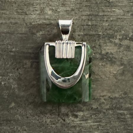 Squared Chrome Diopside Pendant