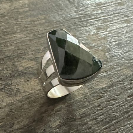 Nephrite Jade Freeform Ring - Size 9
