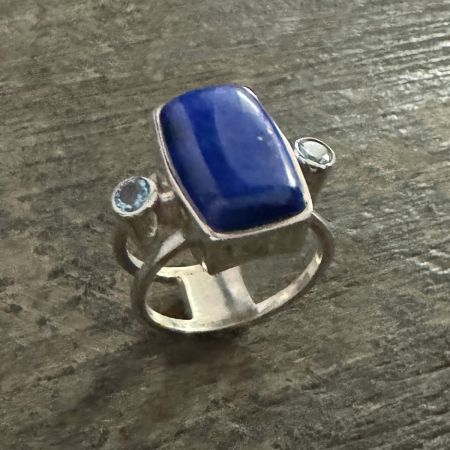 Lapis and Blue Topaz Ring - Size 9