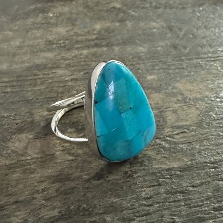  Azure Peaks Turquoise Inlay Ring - Size 9