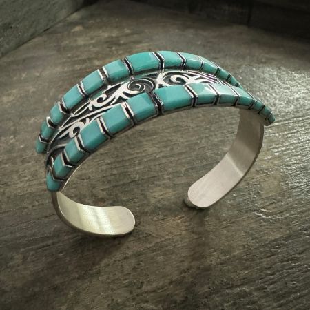 Campitos Turquoise and Scroll Cuff