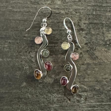 Multi Colored Tourmaline Earrings