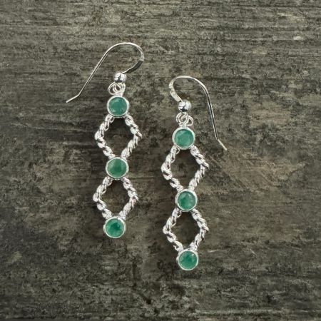 Emerald Dangle Earrings 