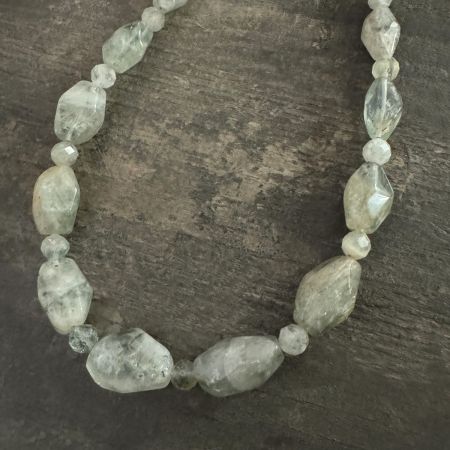 Faceted Iceberg Green Labradorite Necklace