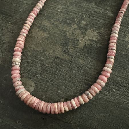 Rhodocrosite Disc Necklace