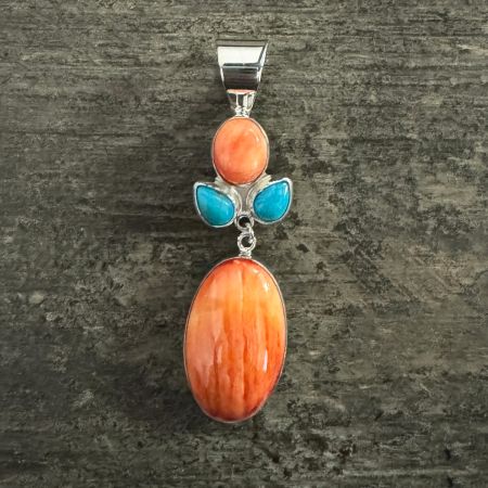 Spiny Oyster and Kingman Turquoise Pendant