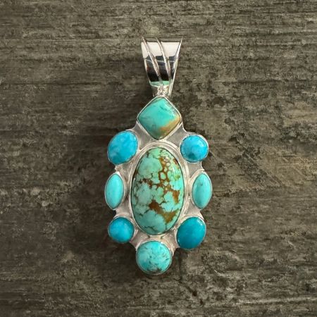 Multi Turquoise Flower Pendant