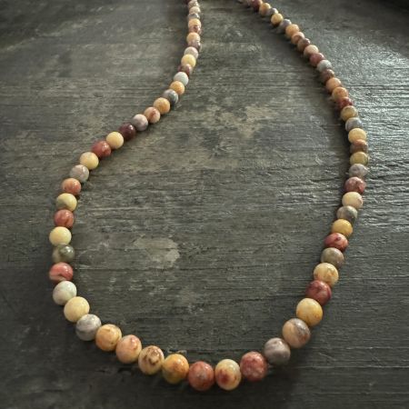 Crazy Lace Agate 32" Beaded Necklace 