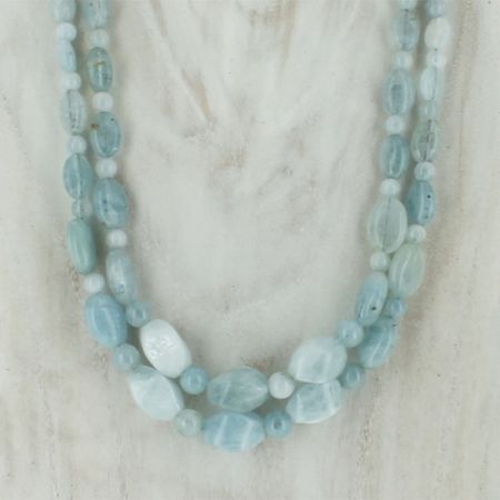 2 Strand Aquamarine Necklace