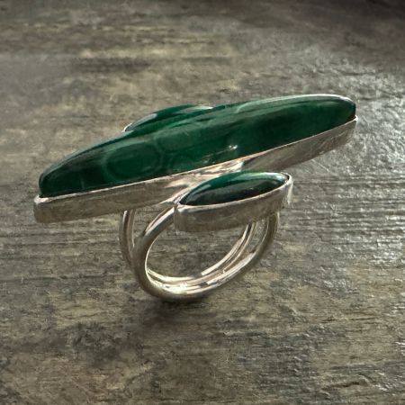 Malachite Contemporary Ring - Size 7