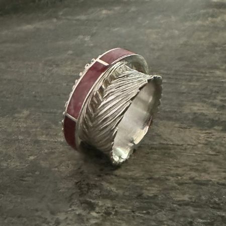 Thulite "Spinner" Ring - Size 7