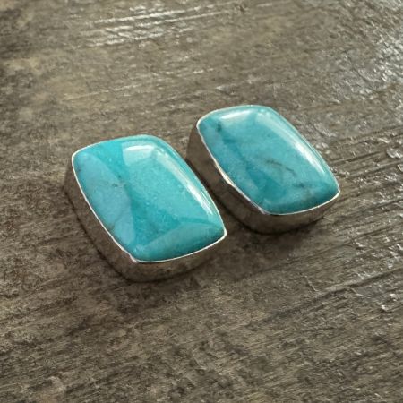 Cloudy Mountain Turquoise Earrings