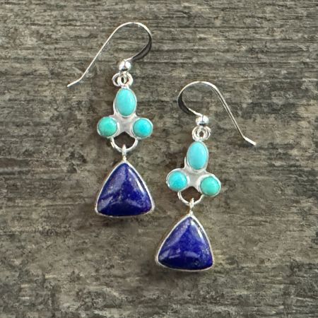 Lapis and Campitos Turquoise Earrings