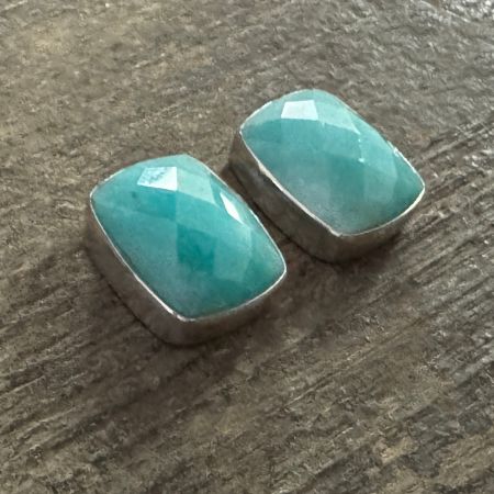 Faceted Peruvian Amazonite Earrings