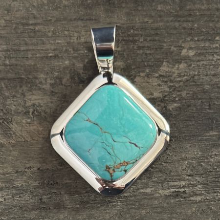 Cloudy Moutain Turquoise Square Pendant