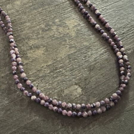 Purple Lepidolite Double Strand Necklace