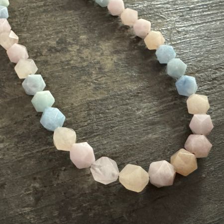 Morganite and Aquamarine SS Necklace