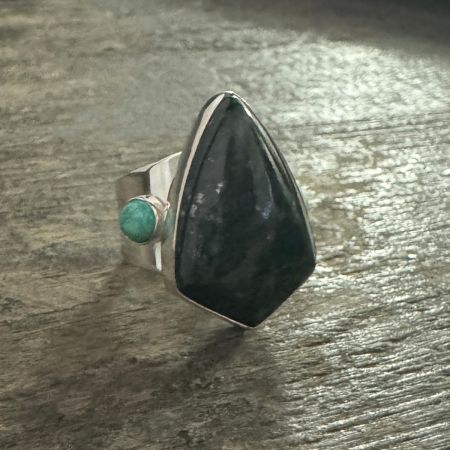 Australian Oasis Stone & Alicia Turquoise Ring - Size 7