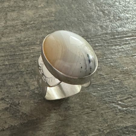 Madagascar Dendriband Agate Ring - Size 7