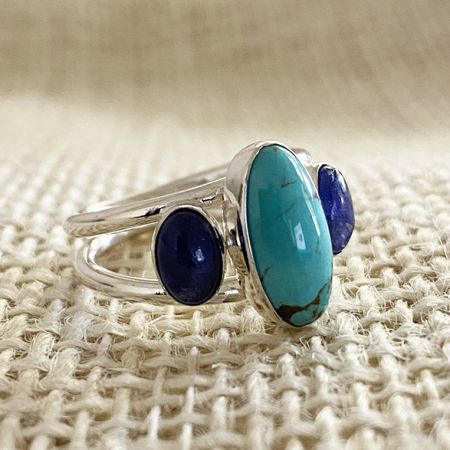 Turquoise & Tanzanite Ring - size 7