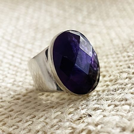 Faceted Amethyst Ring
