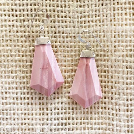 Australian Pink Opal Dangle Earrings