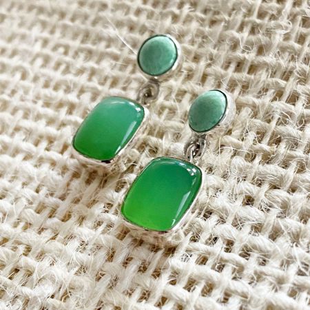 Chrysoprase & Variscite Earrings
