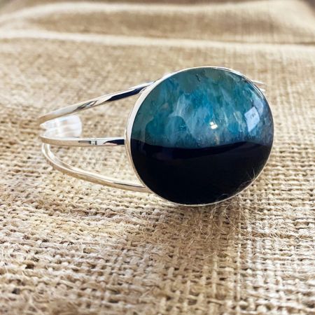 Brazilian Blue Swirl Stone Cuff