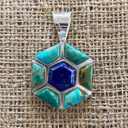 Tyrone Turquoise and Lapis Pendant