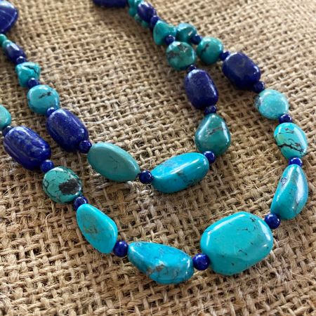 Turquoise and Lapis Medley Necklace