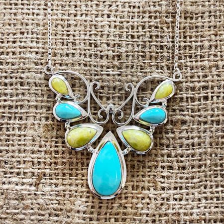 Turquoise and Green Opal Necklace