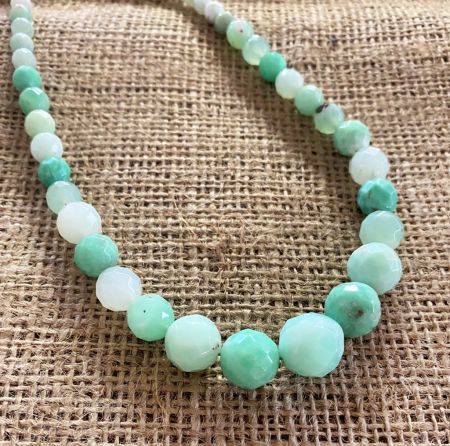 Ethiopian Chrysoprase Faceted Necklace