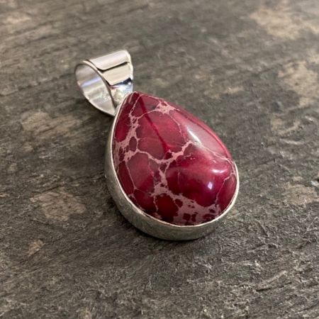 Red Emperial Jasper Tear Drop Pendant