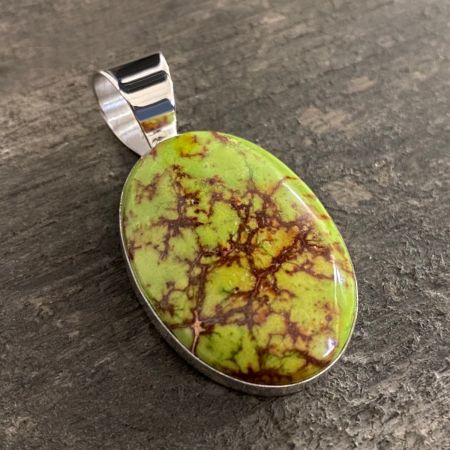 Green Emperial Jasper Oval Pendant