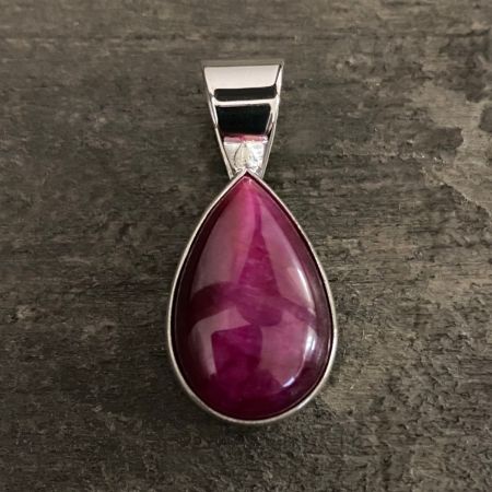 Purple Tiger Eye Tear Drop Pendant